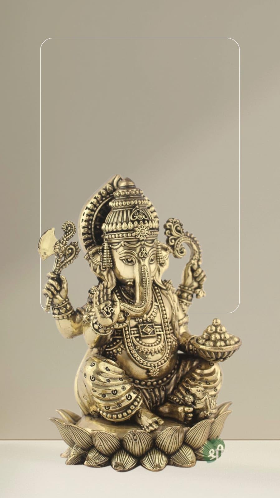 PREMIUM BRASS GANESH JI ON LOTUS