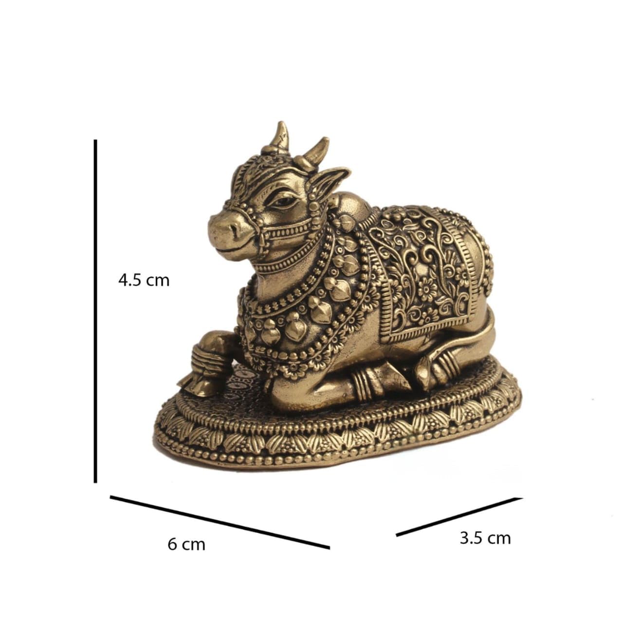 Nandi Statue Premium Brass 2 inch (70 gram)