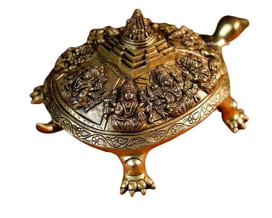 Brass Tortoise with astha Lakshmi with shri yantra statue