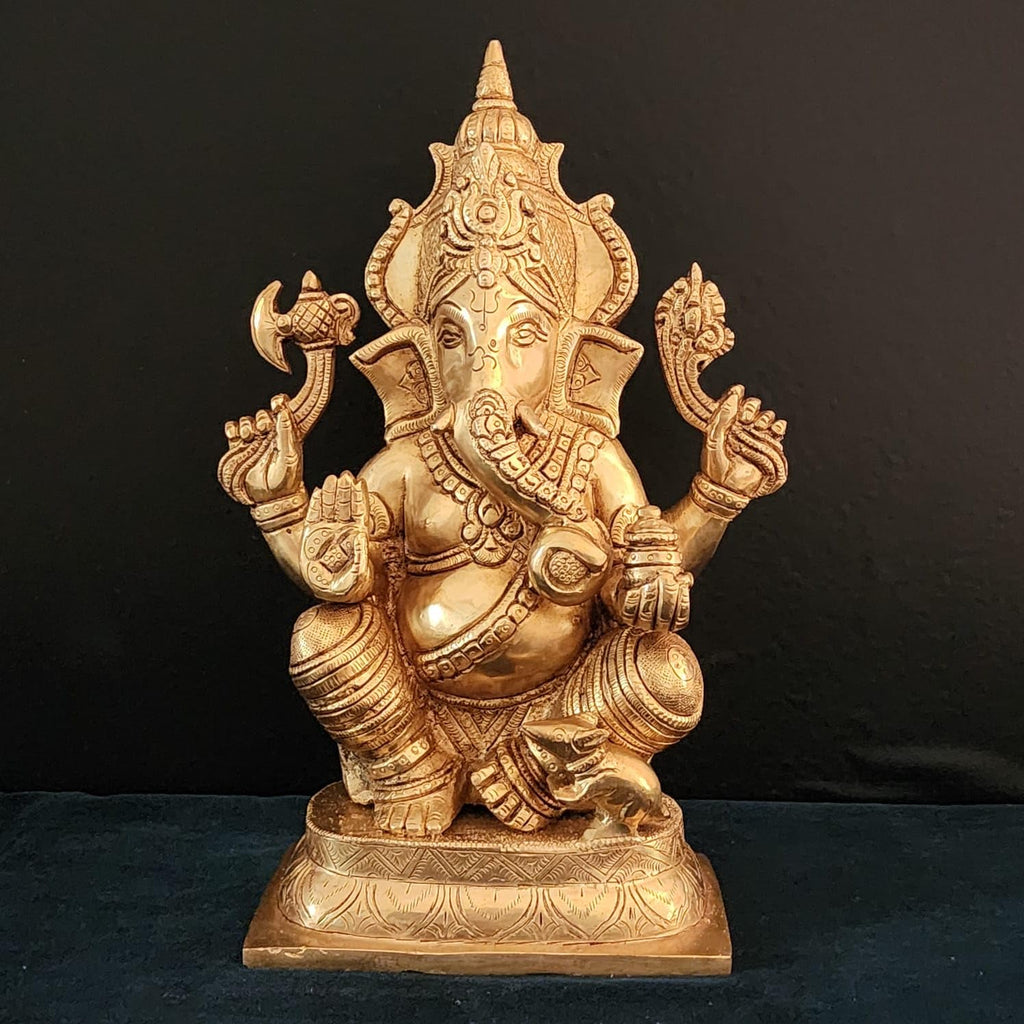 brass ganpati ji moorti for home and office 