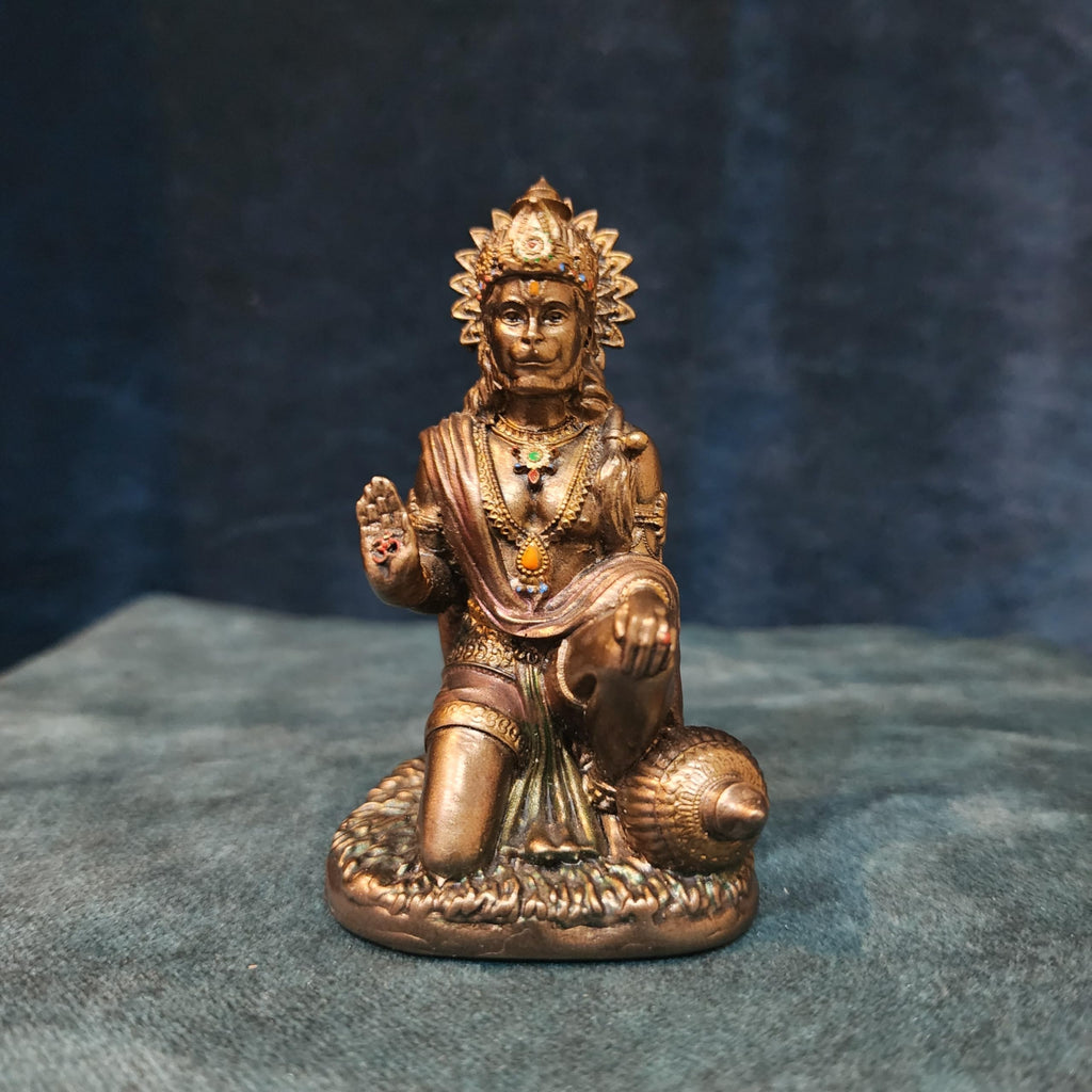 Lord Hanuman Statue 9 cm Bonded Bronze Cold Cast | Car Dashboard idea