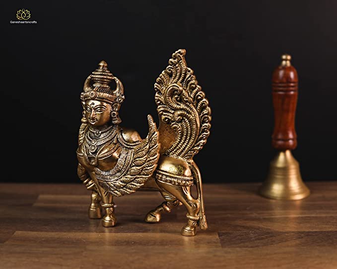 Kamdhenu Brass Statue Holy Mother Cow 14 cm (900 gram)