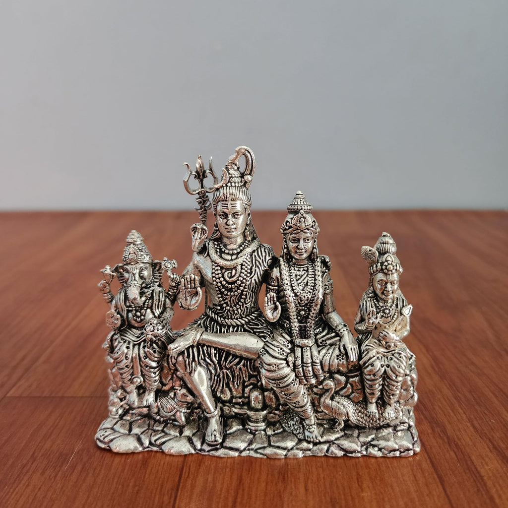 Silver Finished Brass Shiv parivaar murti