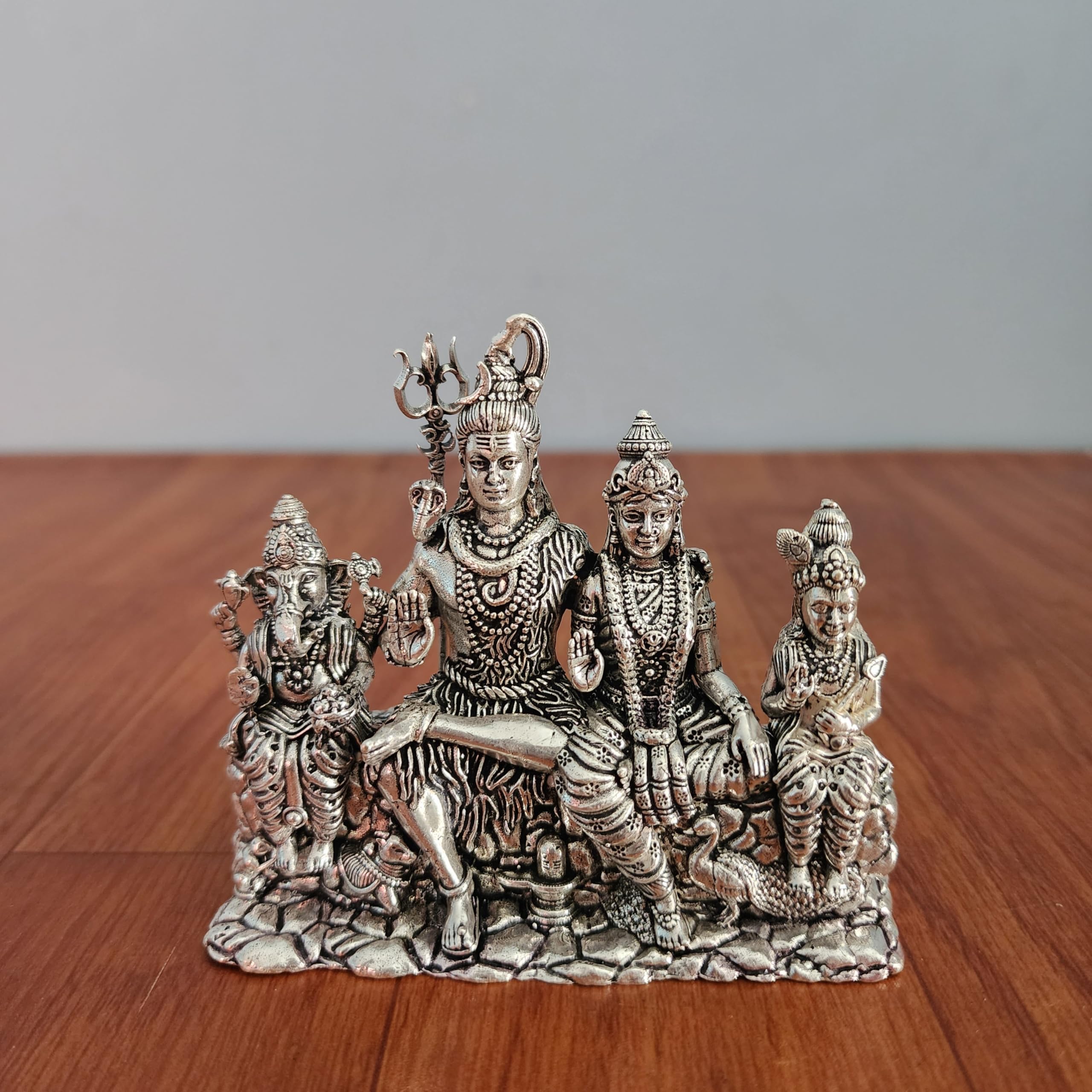 Silver Finished Brass Shiv parivaar murti