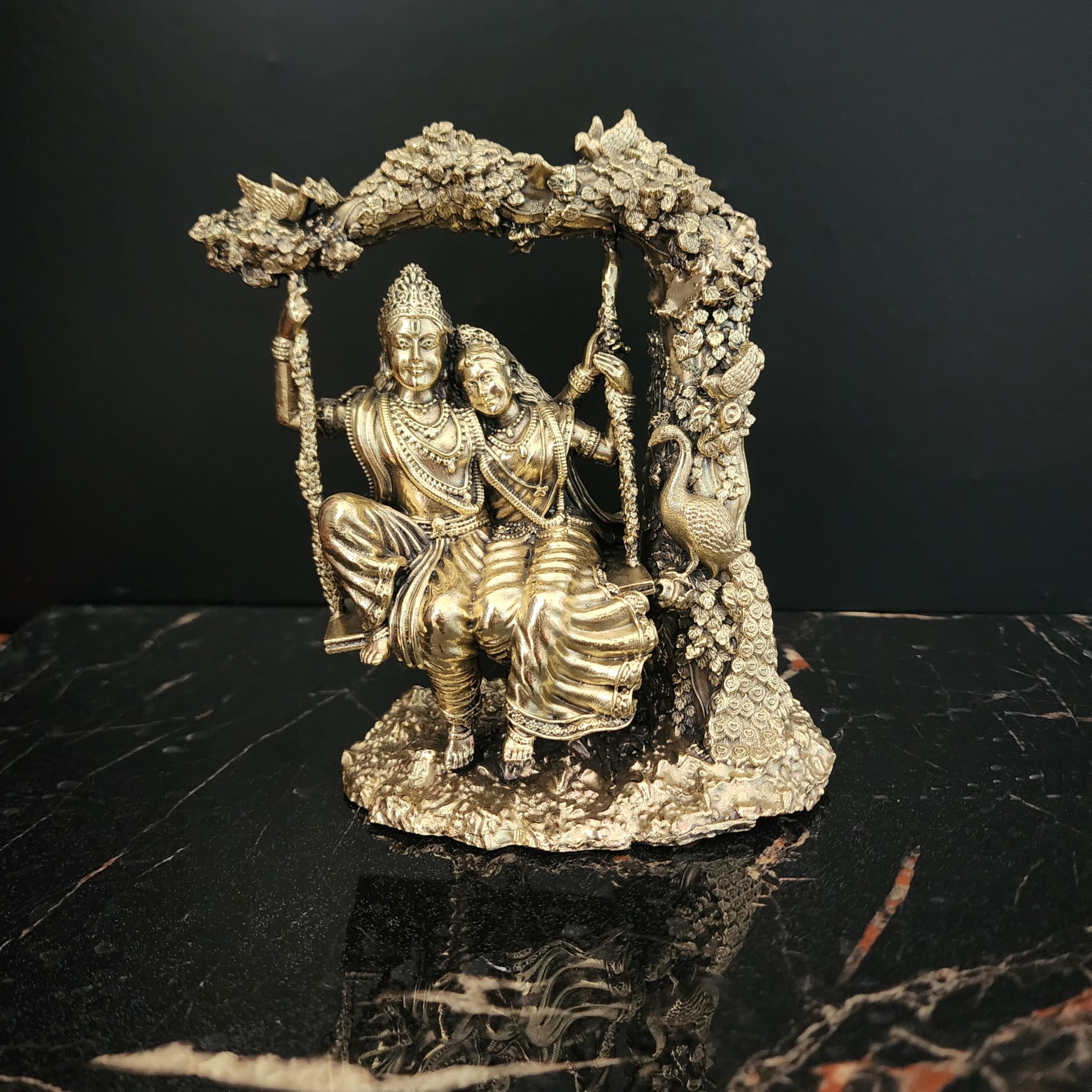 Swing Pose Rdaha Krishna Jugal Jodi |Premium Brass 6 inch (580 gram)