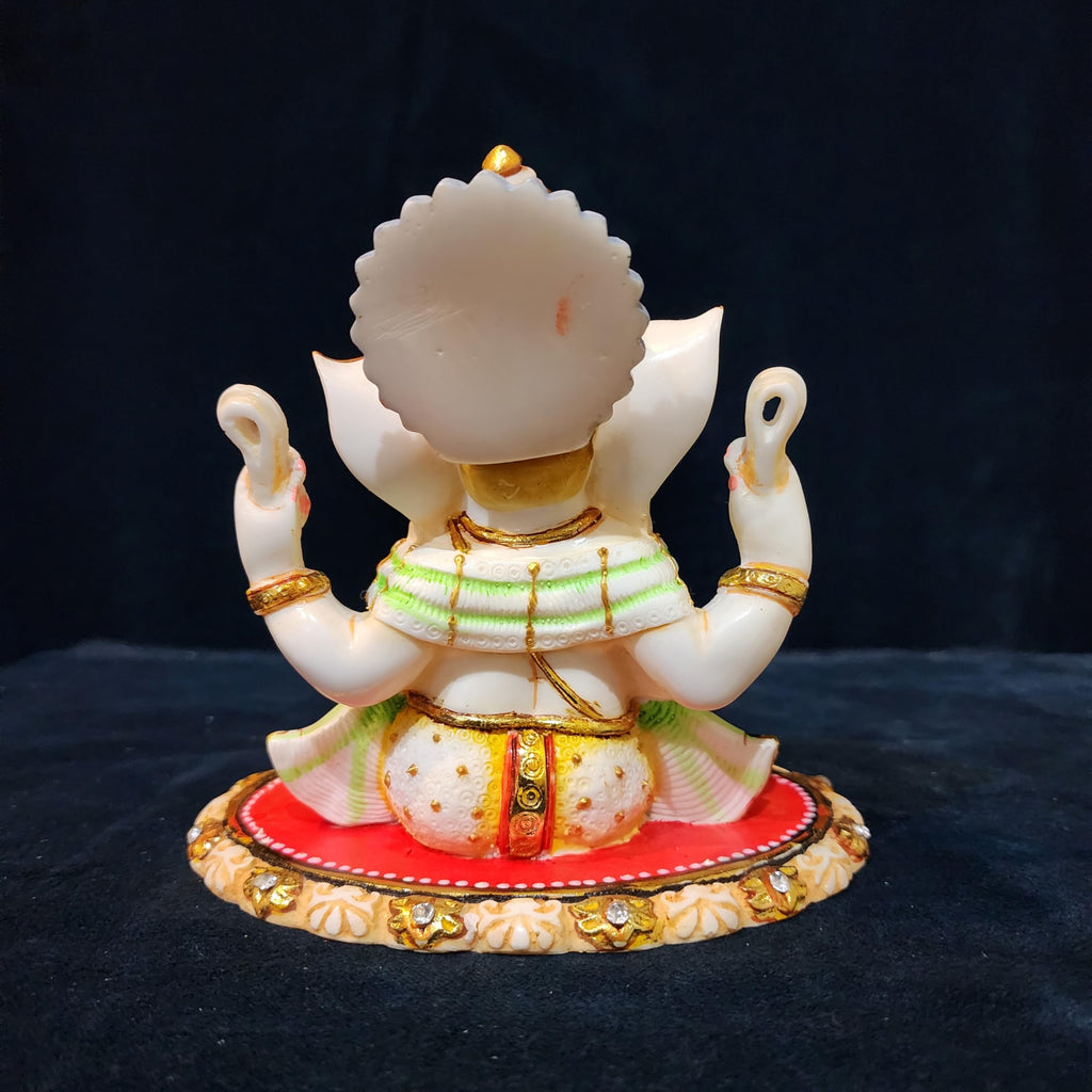 Lord Ganesh Statue Culture Marble |14 cm | Hand Painted
