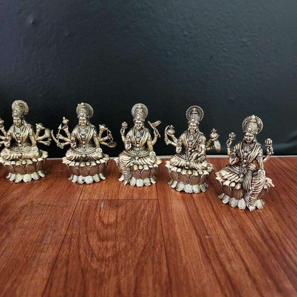 Premium Brass Ashta Lakshmi Statue – 7 cm Tall | Eight Forms of Goddess
