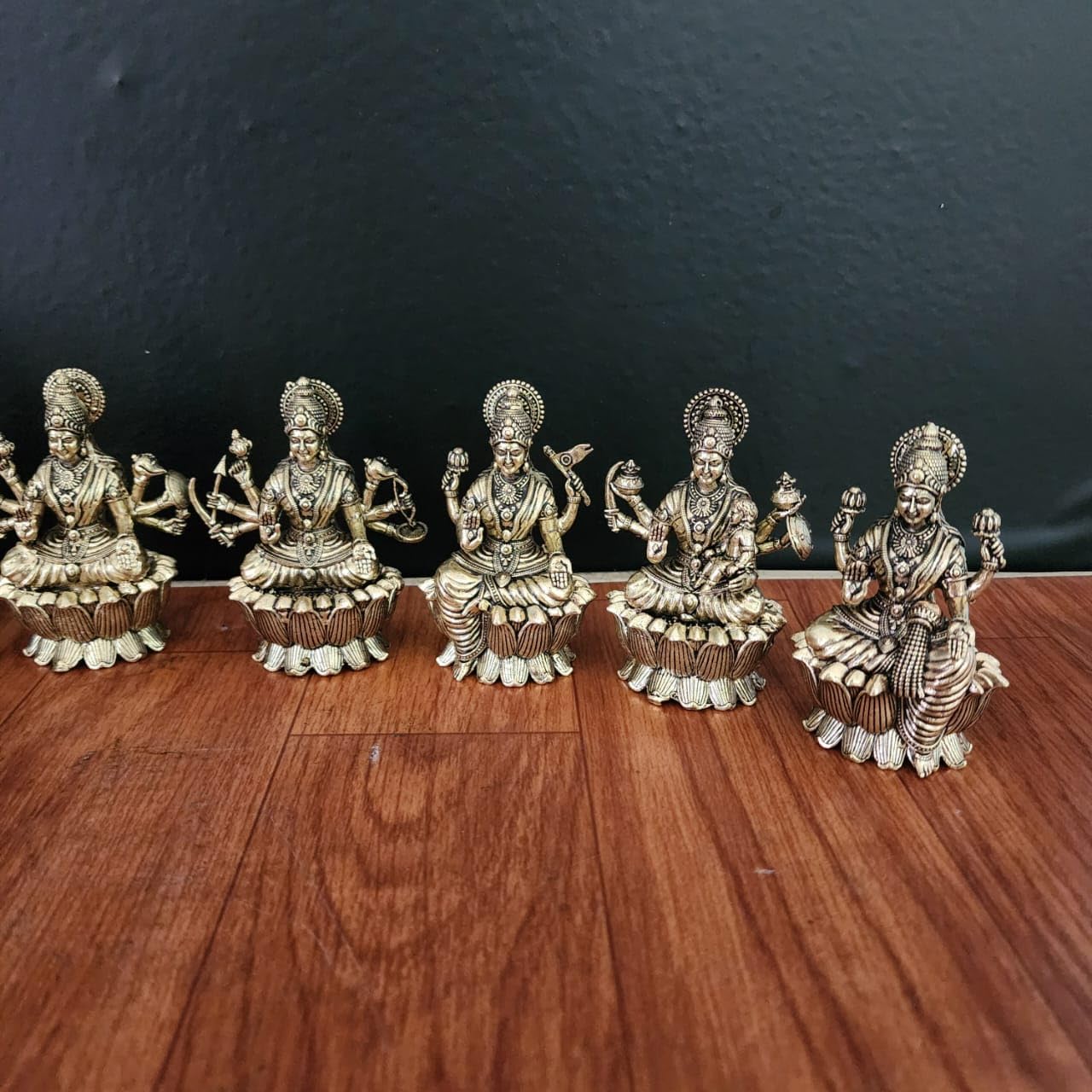 Premium Brass Ashta Lakshmi Statue – 7 cm Tall | Eight Forms of Goddess