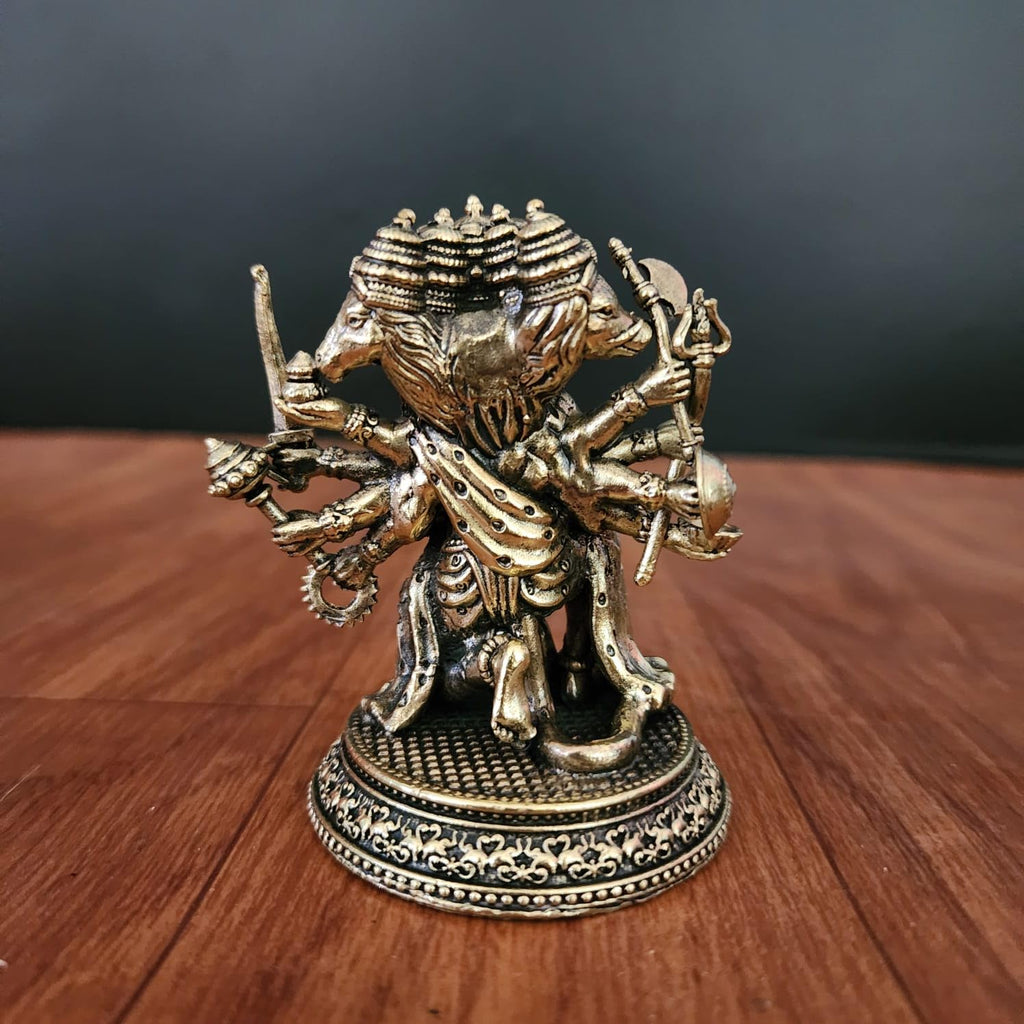 Premium Brass Panchmukhi Hanuman Statue 3 inch / 4.5 inch / 7 inch / (140 gram)