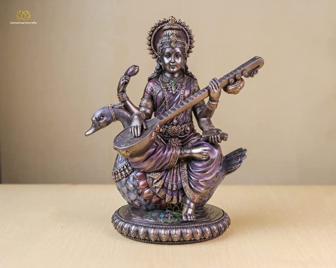 Saraswati Statue 21 cm Bonded Bronze Resin