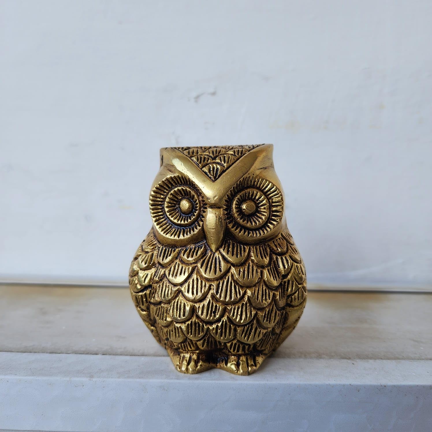 Animal Figurine Brass owl 9cm Decor Vastu