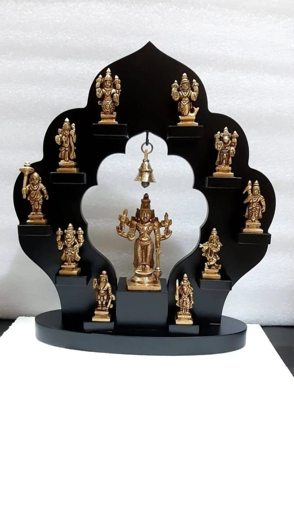 Brass Vishnu Dhashavtara set with wood frame