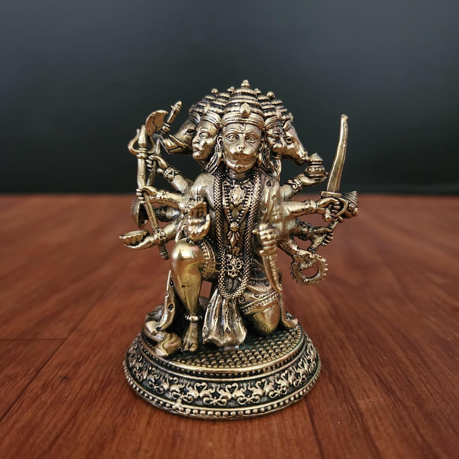 Premium Brass Panchmukhi Hanuman Statue 3 inch / 4.5 inch / 7 inch / (140 gram)