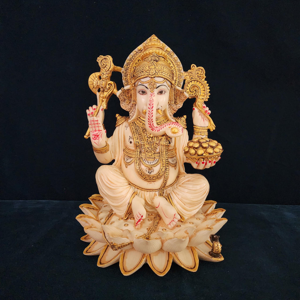  Culture Marble Hand Painted | Ganesha Idol for Puja