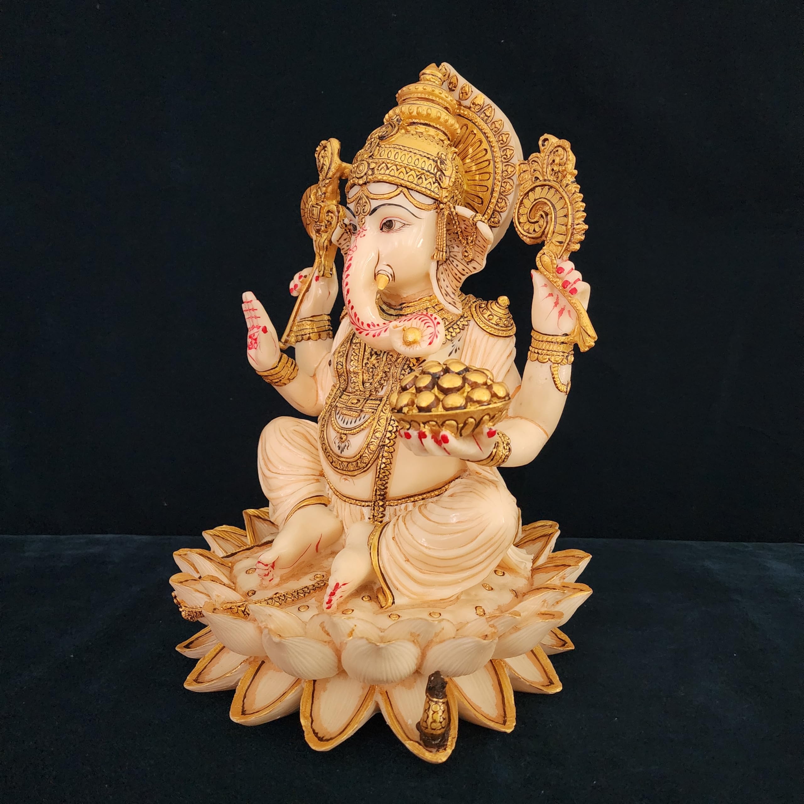 Culture Marble Hand Painted | Ganesha Idol for Puja