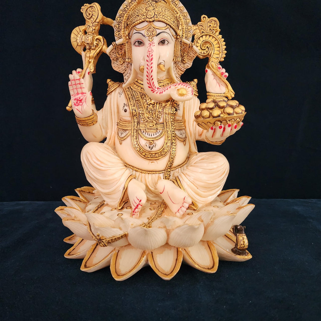  Culture Marble Hand Painted | Ganesha Idol for Puja