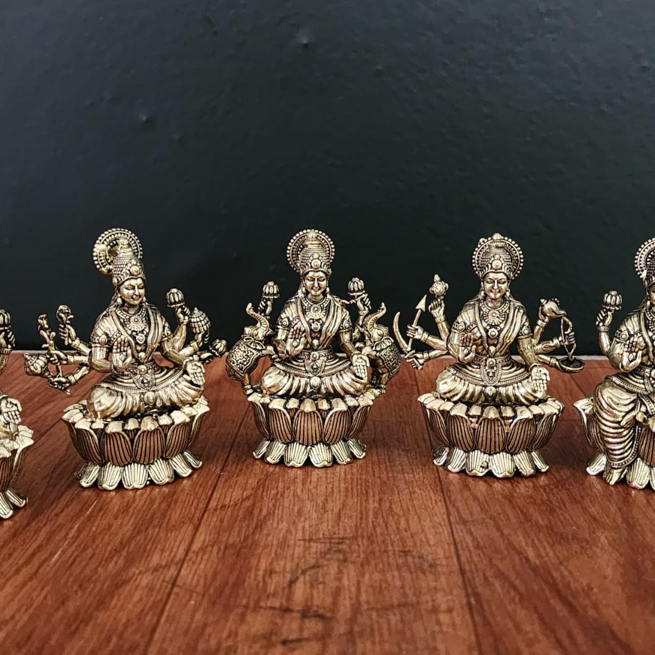 Premium Brass Ashta Lakshmi Statue – 7 cm Tall | Eight Forms of Goddess