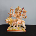 Goddess Durga Statue On Lion 9 Inch Marble Sherawali MATA Moorti