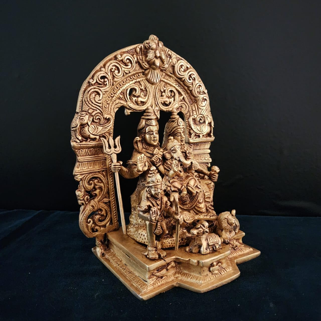| 9 inch  Brass Shiva Family Idol |