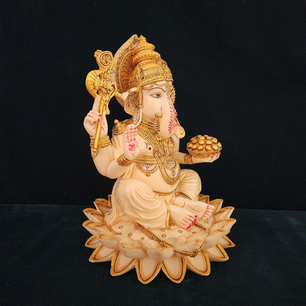  Culture Marble Hand Painted | Ganesha Idol for Puja