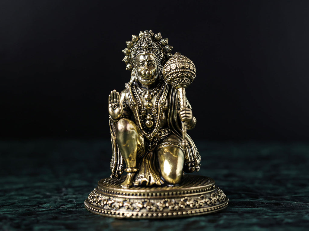Premium Brass 2.5 / 3 / 4.8 / 8 inch Hanuman JI Statue Sitting STATUE