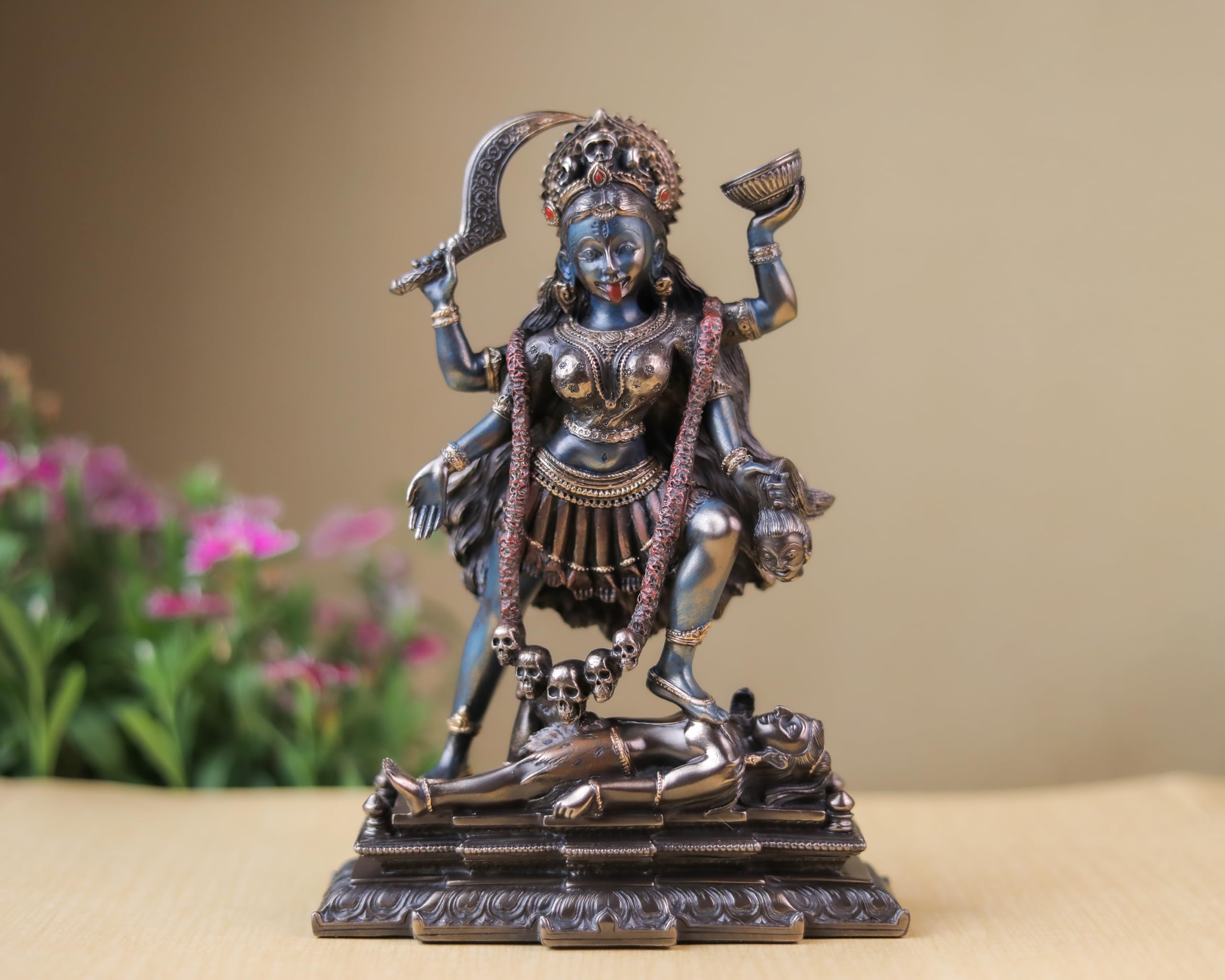 Goddess Kali Statue Bonded Bronze 7.8 Inch Maa Kalika Idol