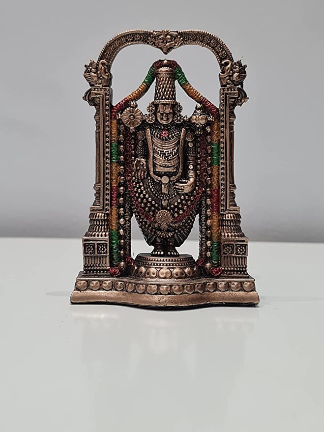 Tirupati Balaji Statue Small Size 3 Inch Bonded Bronze Venkateswara Statue