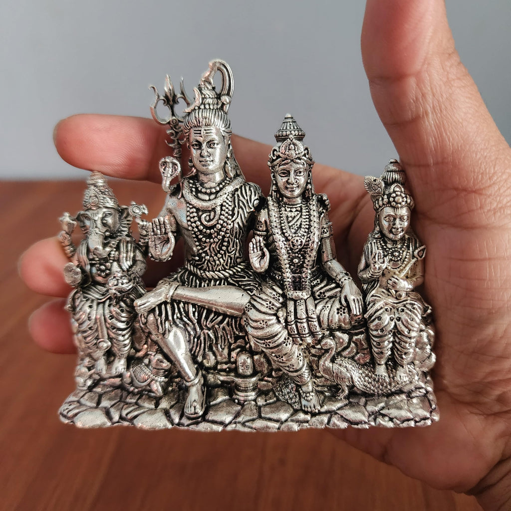 Silver Finished Brass Shiv parivaar murti
