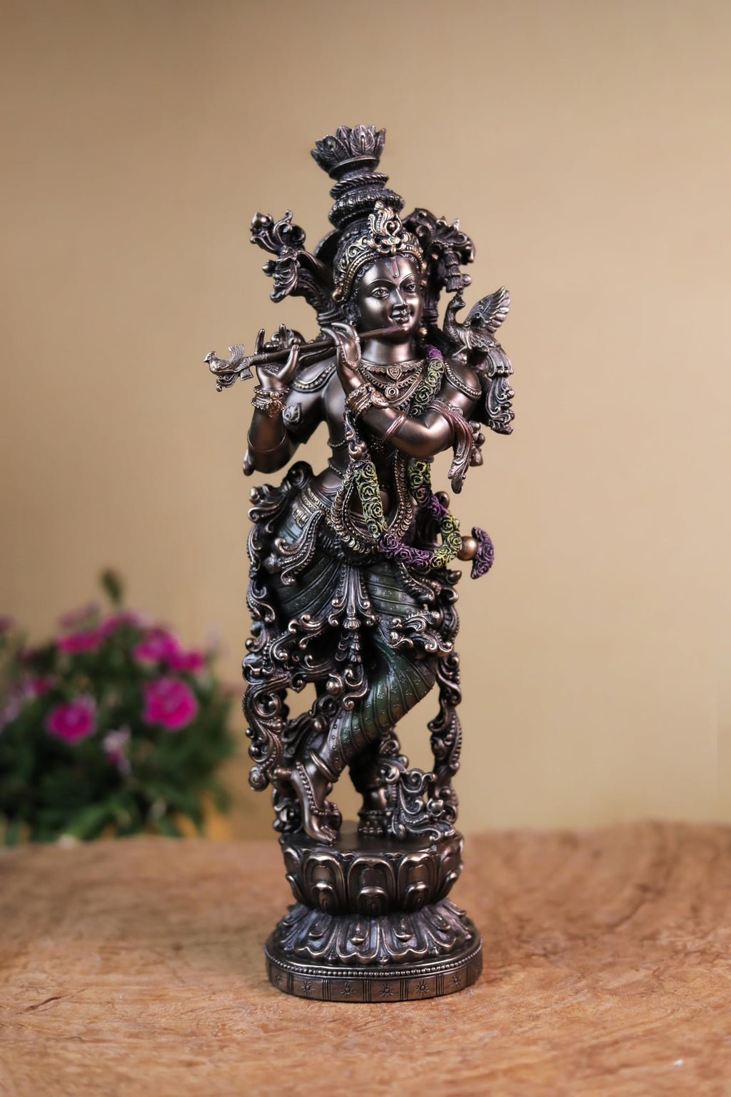 Radha Krishna Statue 15 Inch Bronze Finished