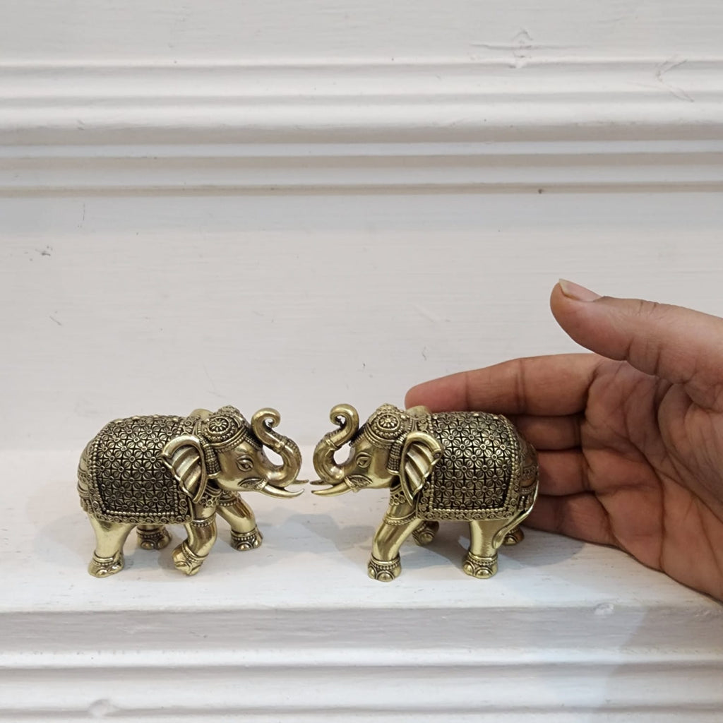 PREMIUM BRASS ELEPHANT 2.5 INCH one pair
