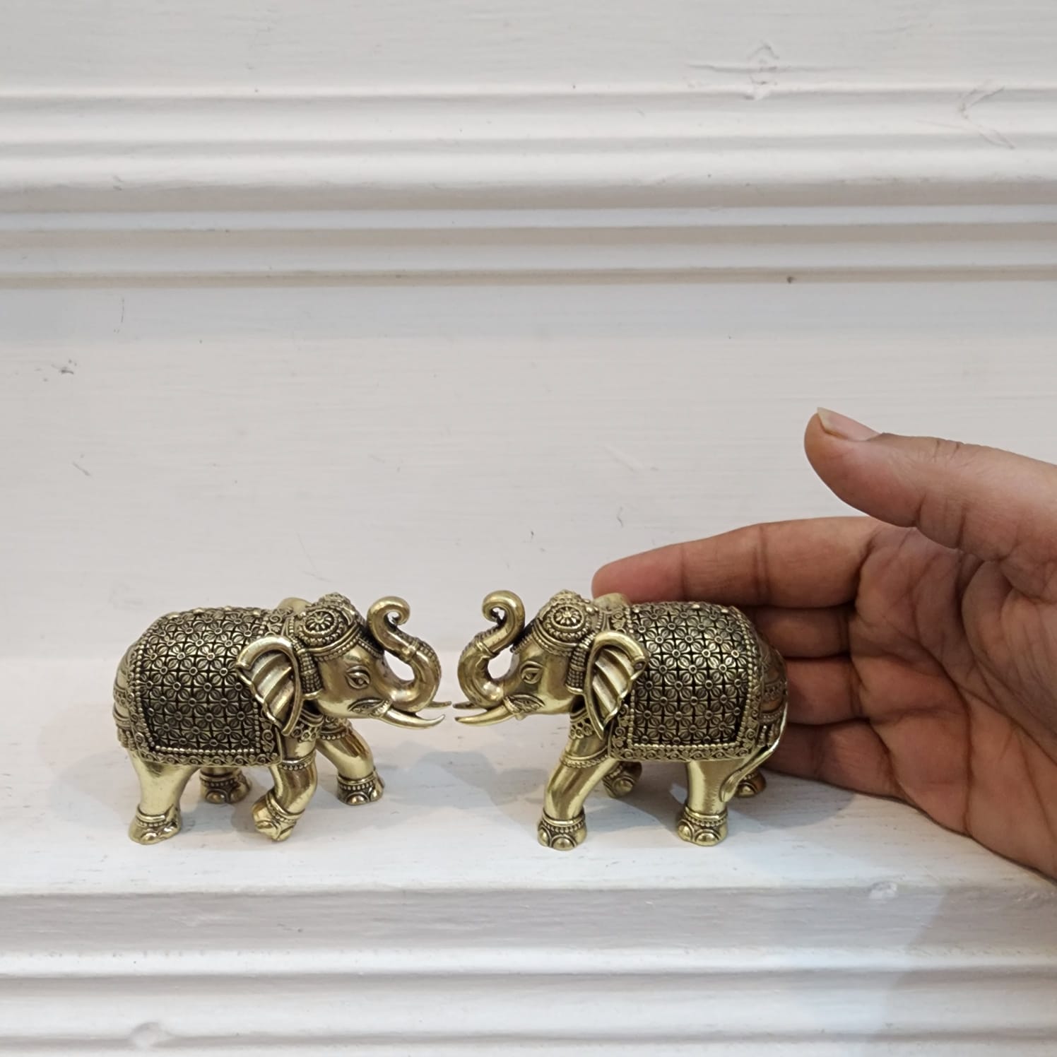 PREMIUM BRASS ELEPHANT 2.5 INCH one pair
