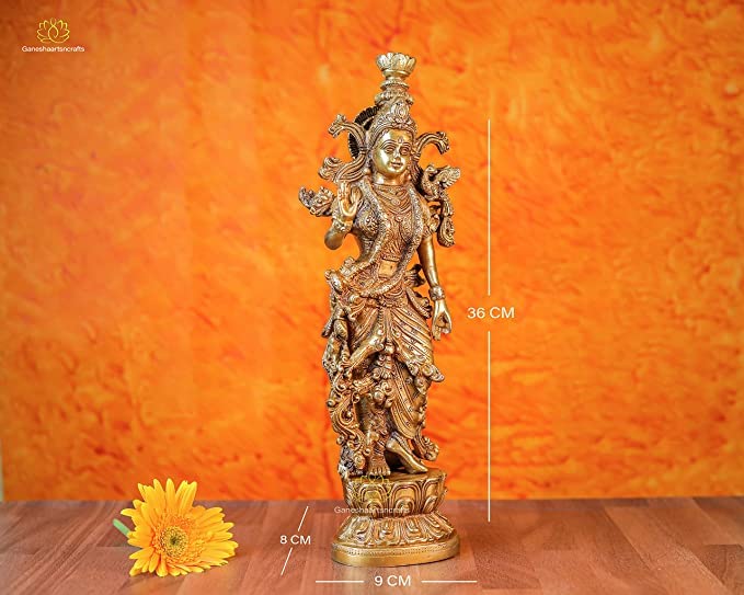 Radha Brass Krishna Statue 36 cm