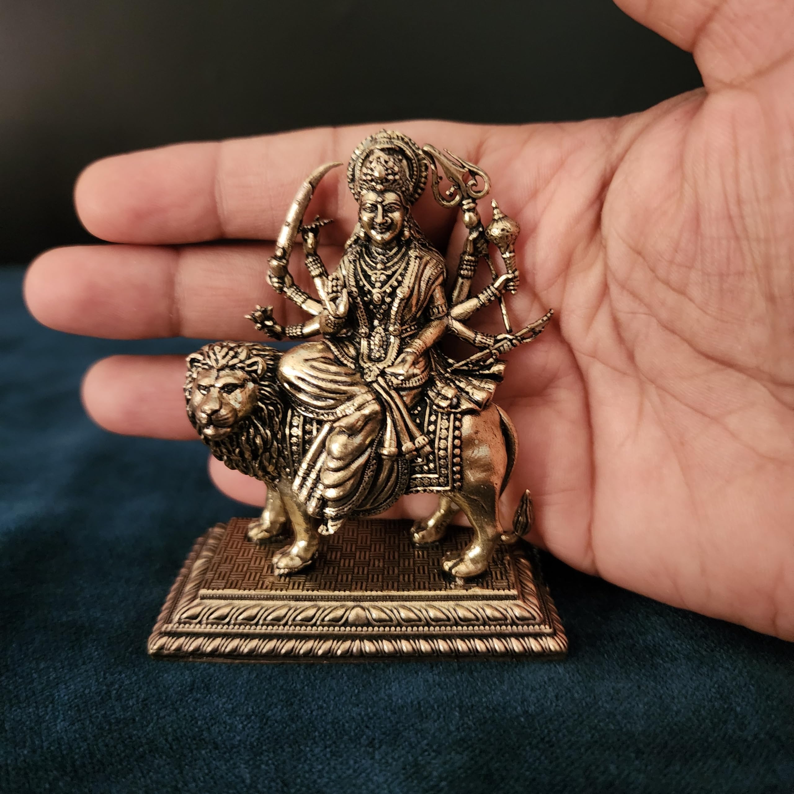 Goddess Durga Statue On Lion 3.5 Inch (130 gram)