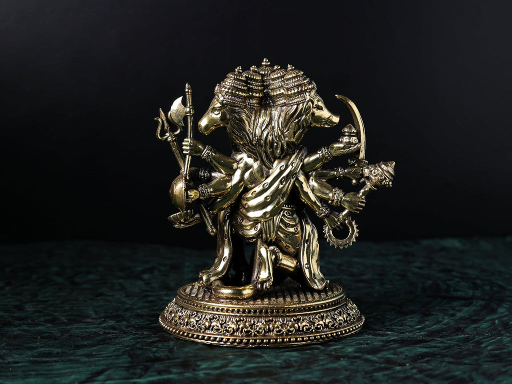 Premium Brass Panchmukhi Hanuman Statue 3 inch / 4.5 inch / 7 inch / (140 gram)