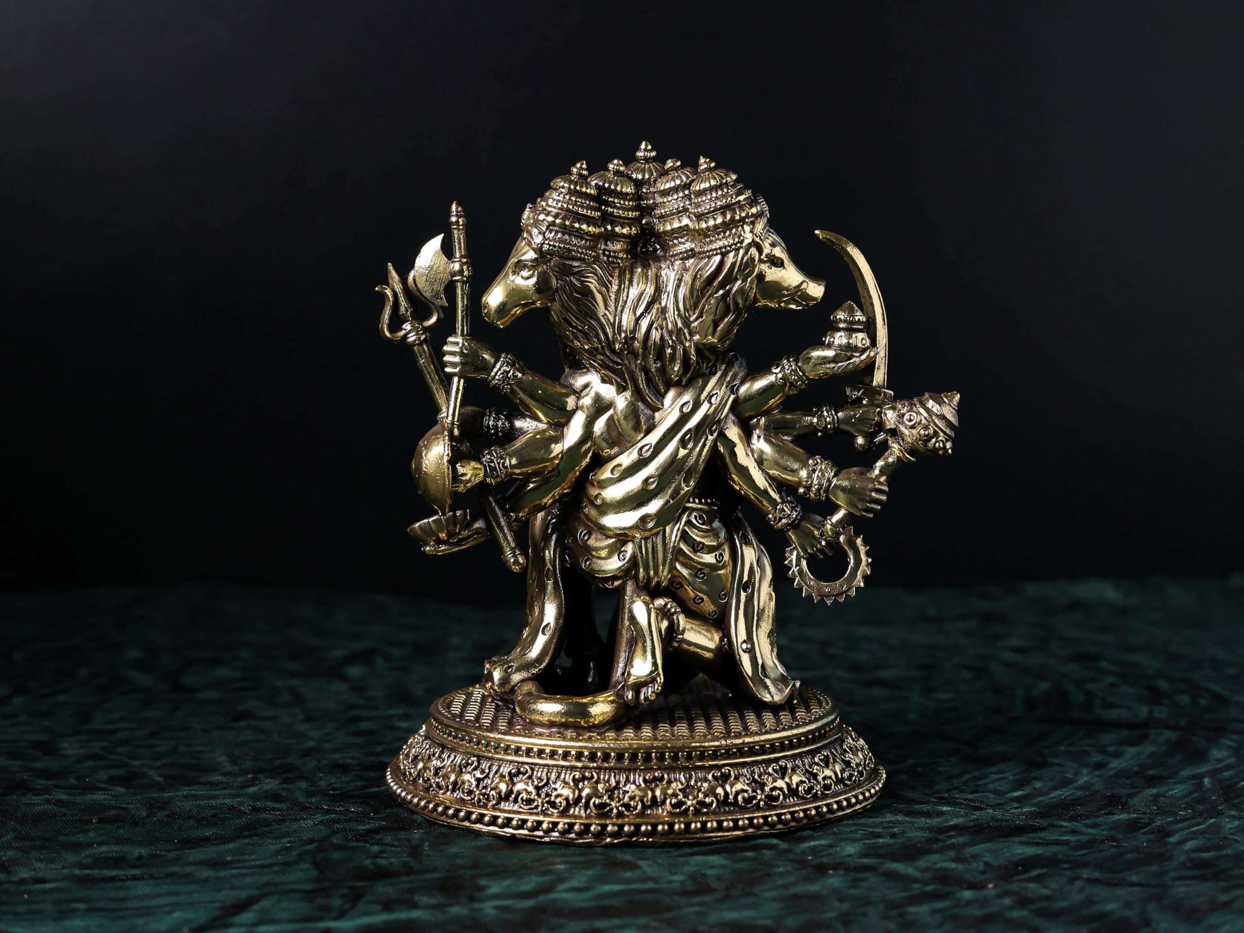 Premium Brass Panchmukhi Hanuman Statue 3 inch / 4.5 inch / 7 inch / (140 gram)