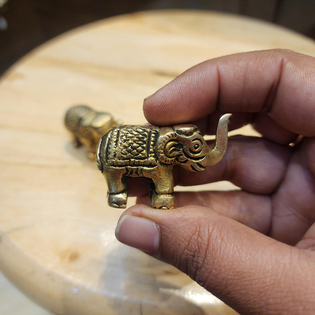 Pure Brass Elephant Set 1 INCH 1 Pair