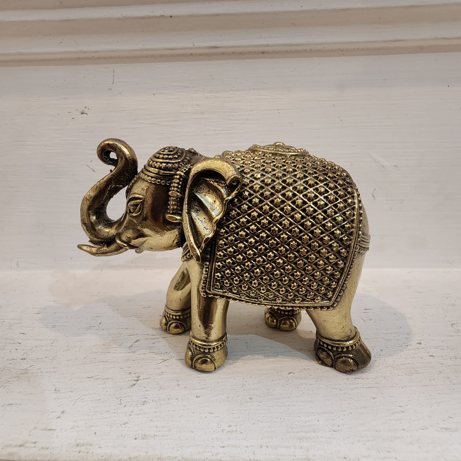 PREMIUM BRASS ELEPHANT 3 INCH STATUE FOR HOME DECOR