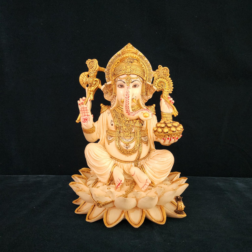  Culture Marble Hand Painted | Ganesha Idol for Puja
