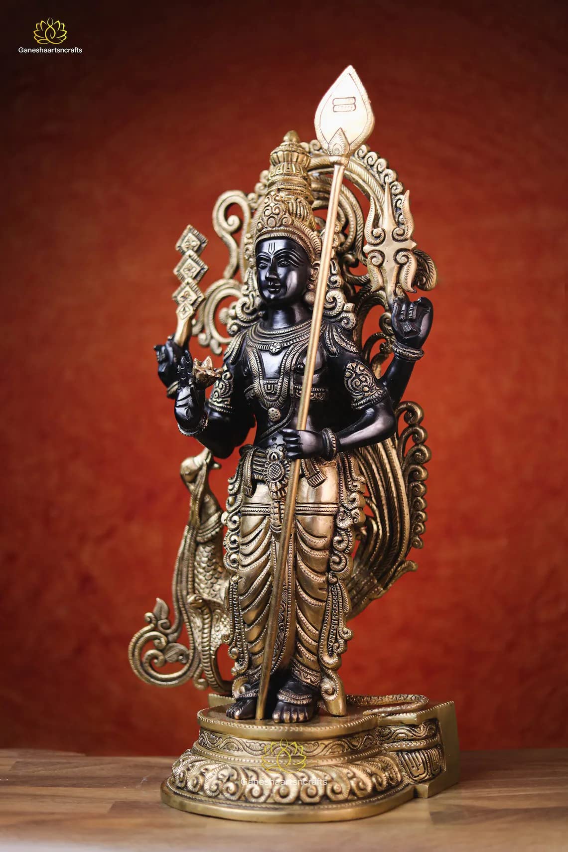 Lord Murugan Statue Brass Kartikeya Statue