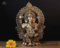 Lord Ganesh Statue 39 cm Brass Large Size Ganpati Idol God of New Beginning & Good Luck