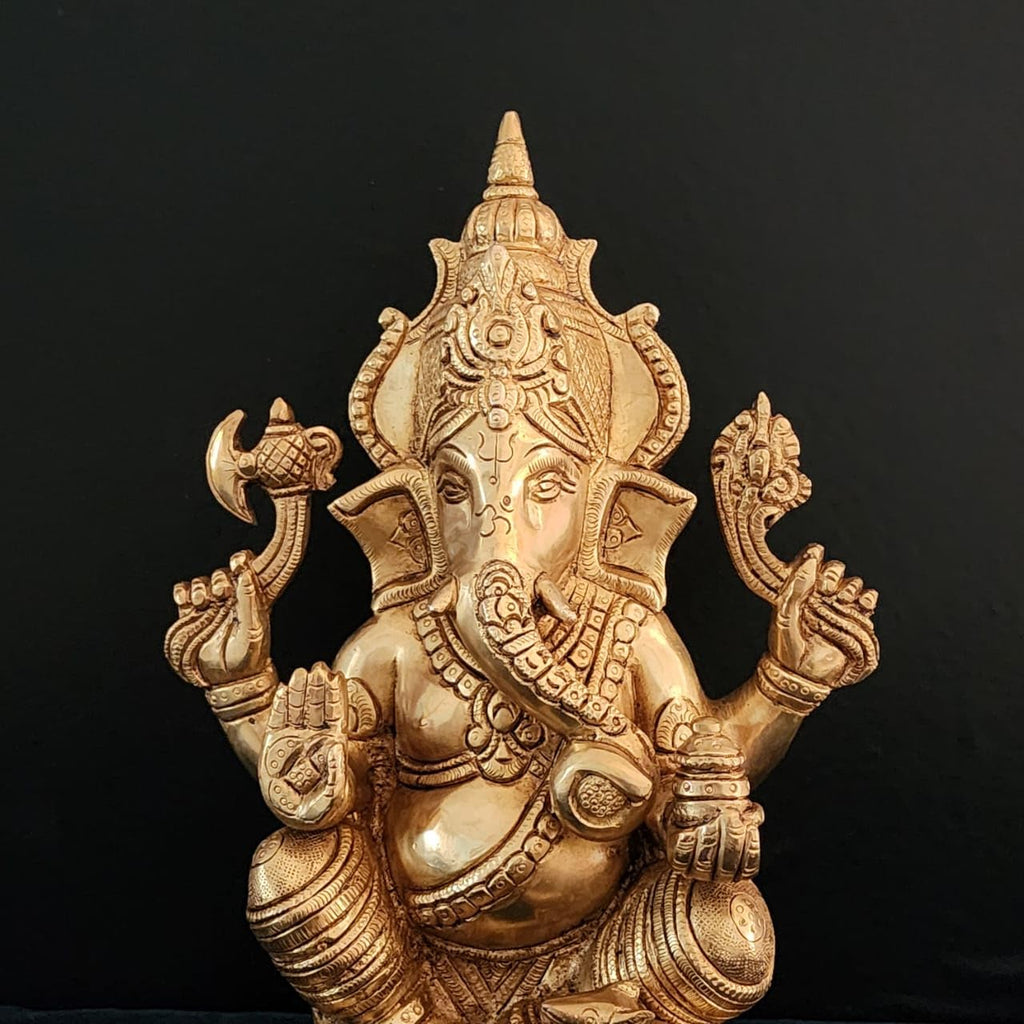 brass ganpati ji moorti for home and office 