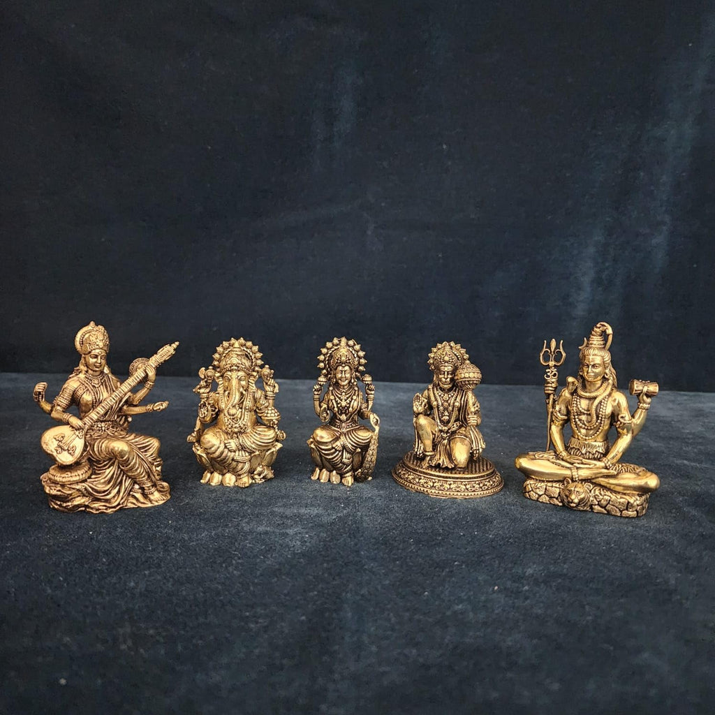 MATA Laxmi, Lord Ganesh, Maa Saraswati, Lord Shiva & Lord Hanuman 2.6 Inch Statues