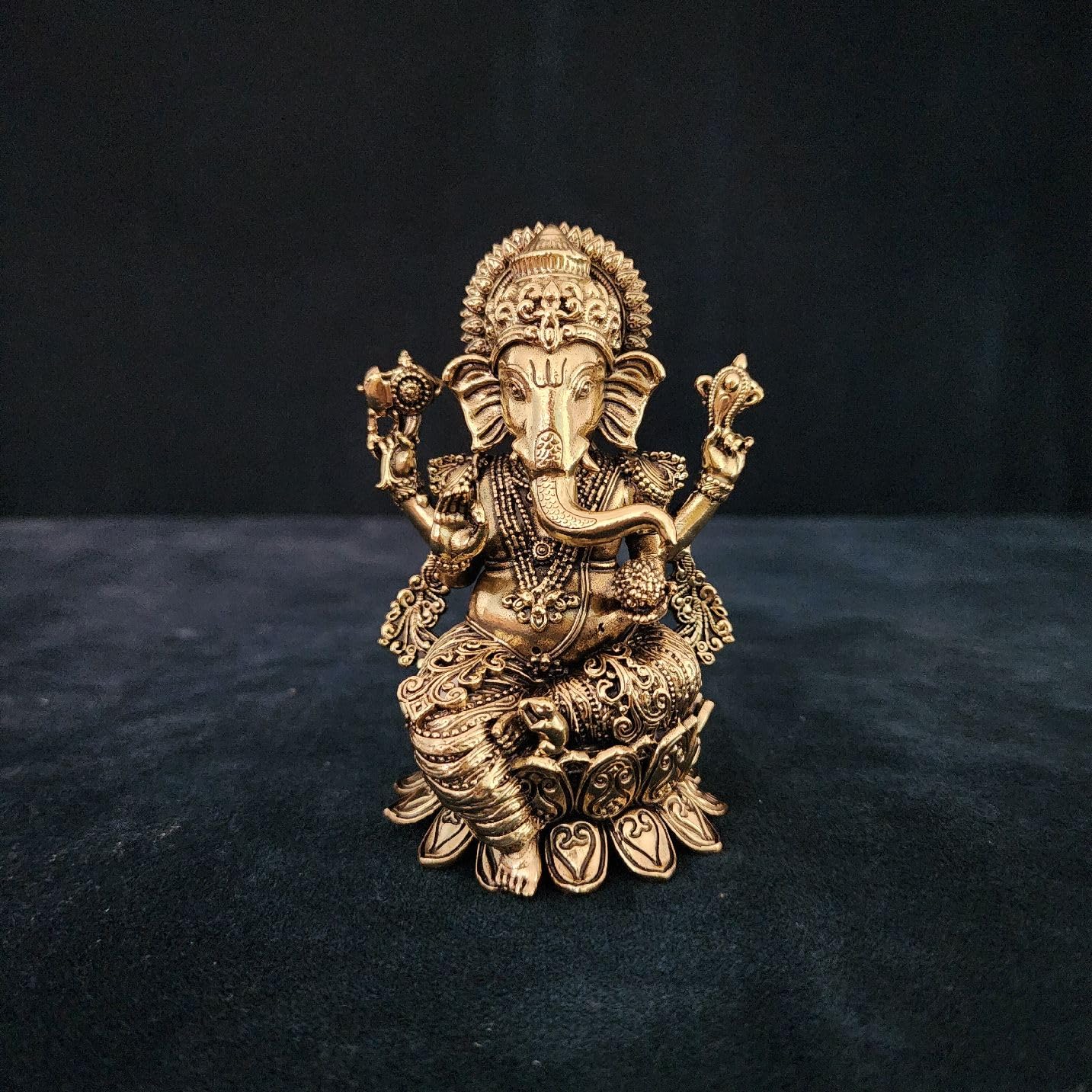 Brass Ganesh Statue, 4 inch
