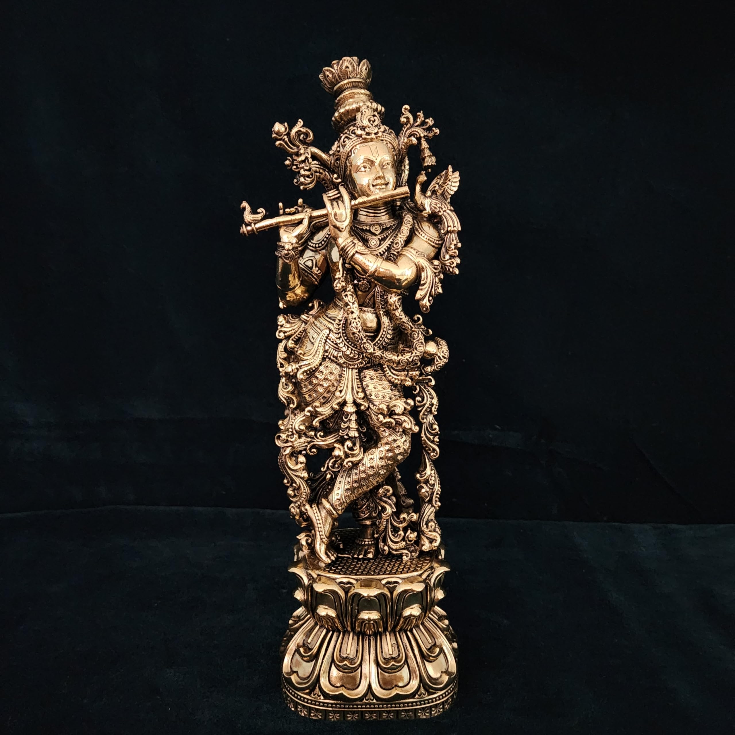  Premium Brass Flute Krishna Idol