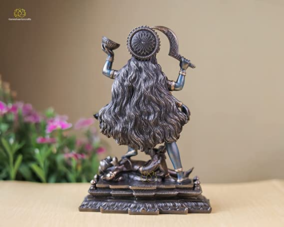Goddess Kali Statue Bonded Bronze 7.8 Inch Maa Kalika Idol
