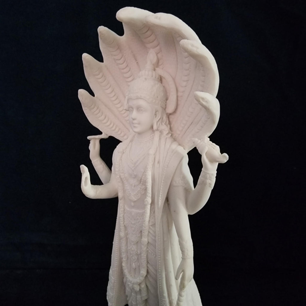 White Vishnu Idol Size 12 inch Narayan Vishnu Figurine Pack of 1