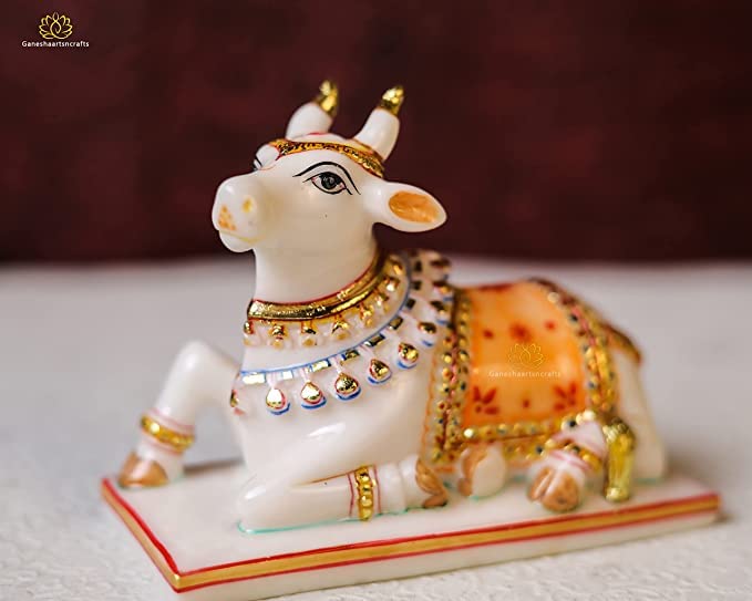 Nandi Statue Marble Dust FIGUIRNE