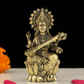 Saraswati Statue Premium Brass Saraswati 2.5 Inch