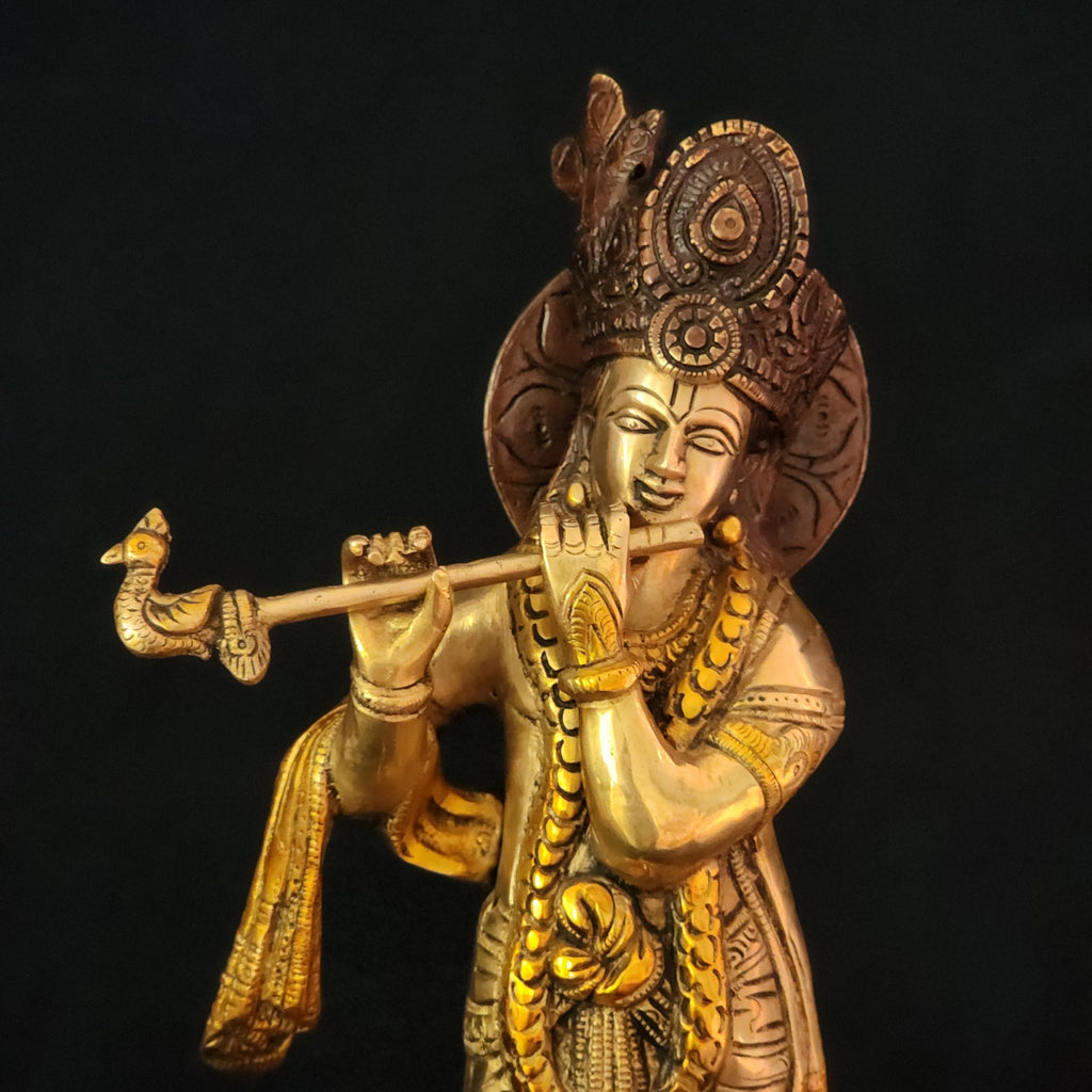 Lord Krishna Statue 16 inch Double Tone Finished