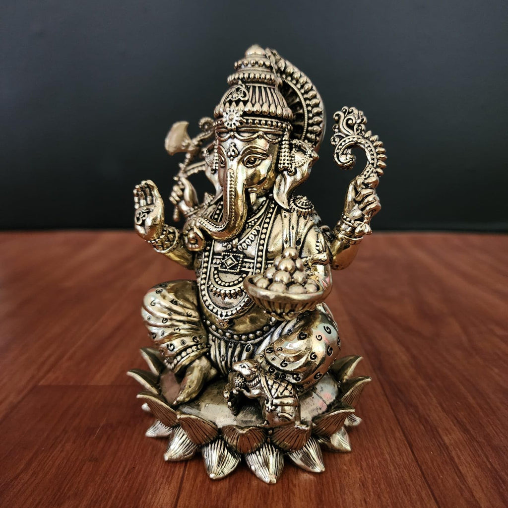 PREMIUM BRASS GANESH JI ON LOTUS